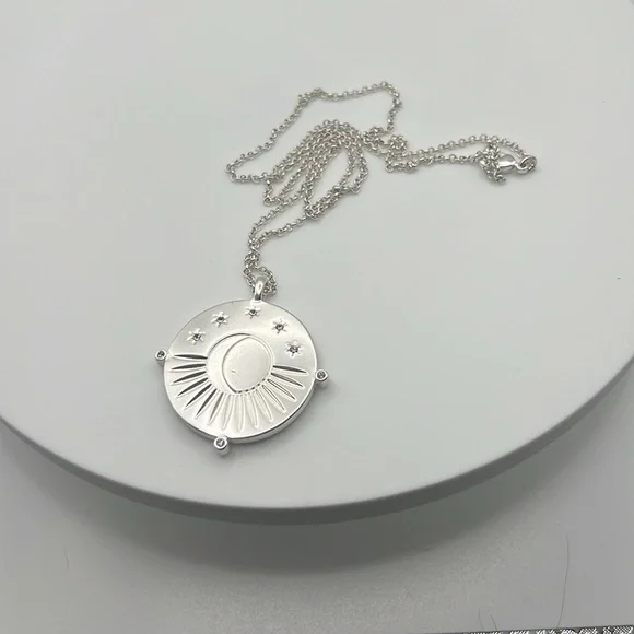 Lucky Brand Silver Pendant Necklace 22” 22 inches - Picture 6 of 6